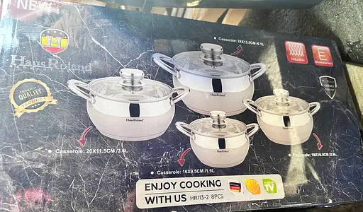 Набір каструль Haus Roland HR113-2 із нержавіючої сталі 8в1 - фото 6