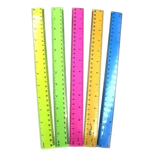 Лінійка кольорова прозора, 2.8x30 см (В асортименті), 10 шт. в упаковці