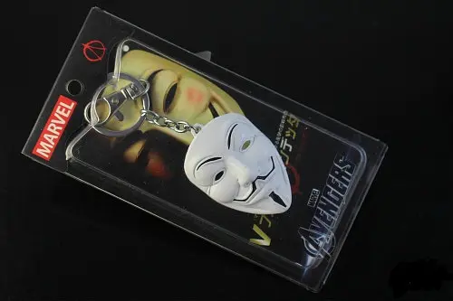 Брелок Маска Гая Фокса Значит Вендетта V for Vendetta.126 Белый - фото 7