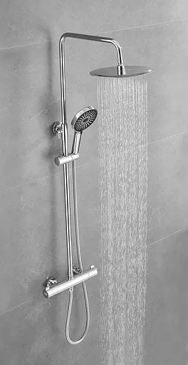 Душова система зовнішнього монтажу Nett з термостатом для душу SSH-24, Хром - фото 2