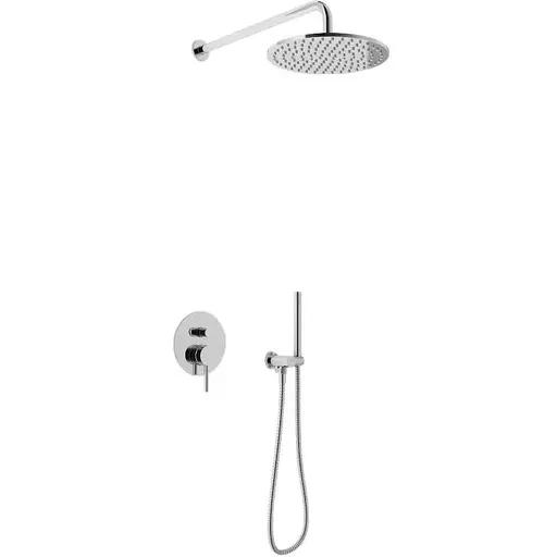 Душова система Kohlman Axel 35 chrome + BOX прихованого монтажу QW210AR35, Хром - фото 1