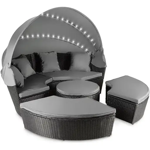 Садові меблі Outtec Round Lounge Chairs чорно-графітові - фото 2