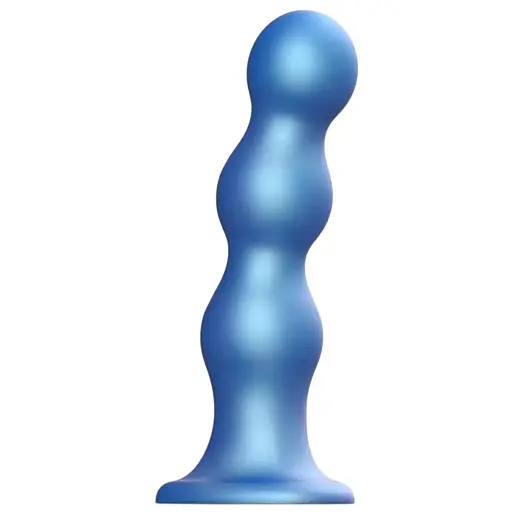 Насадка для страпона Strap-On-Me Dildo Plug Balls Blue Metallic XXL