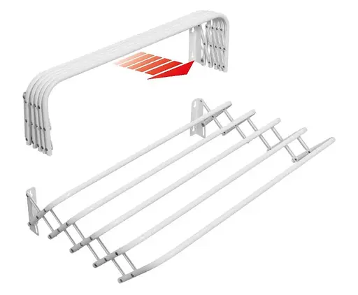 Сушилка для белья настенная Casa Si Towel Flex 4 White (CS92195X10) (DAS302384) - фото 2