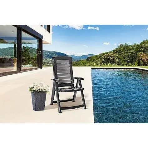 Стул садовый пластиковый Allibert Keter Aruba серый - фото 2