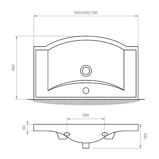 Тумба для підлоги RJ Tulip-L з умивальником RJ Tulip RjFU081-0055WH 55 см Білий RJFU052-0155WHSET(RJFU052-0155WH + RJFU081-0) Білий - фото 2