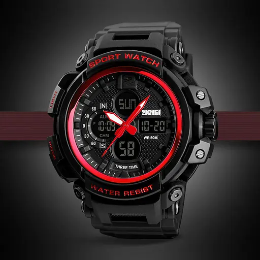 Наручные часы мужские 1343 (1343RD) Black-Red Skmei acs0030802 - фото 4