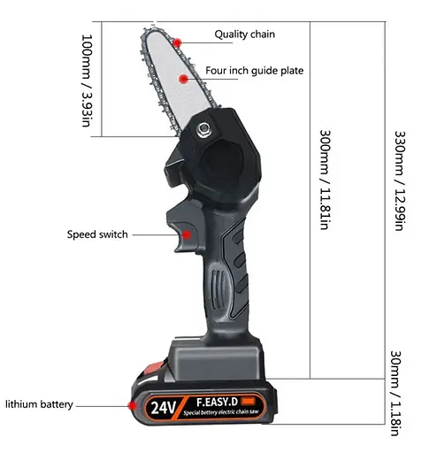 Ланцюгова пила акумуляторна Chainsaw акумулятор 24V - фото 6