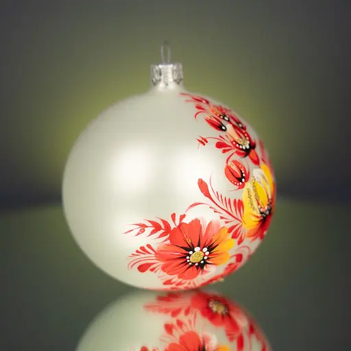 Ялинкова прикраса Різдвяні історії Петриківка яскрава пташка куля скло (4820001165579) - фото 2