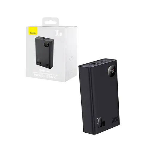 Повербанк Baseus Adaman 2 Metal Digital Display Power Bank 30W 20000 mAh Black - фото 10