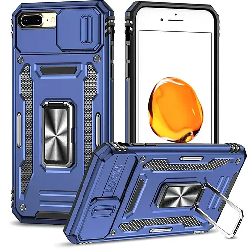 Ударостійкий чохол Epik Camshield Army Ring для Apple iPhone 7 plus/8 plus 5.5 Синій/Navy