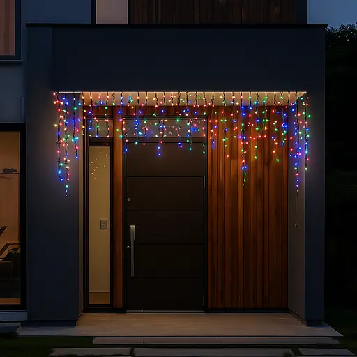 Новорічна гірлянда вулична Бахрома GarlandoPro 6 м 105 LED чорний провід мультиколор 6МBML - фото 3