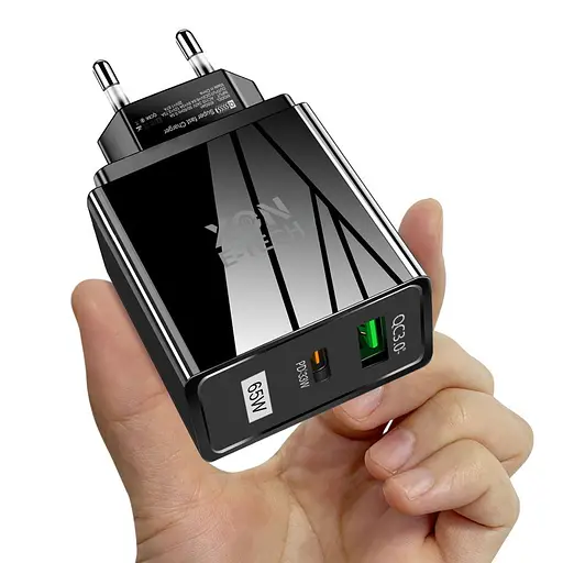 Зарядное устройство XON PowerCharge 65W (PD33) USB Type-C (PCWA065033A1C1B 6037) Черный - фото 1