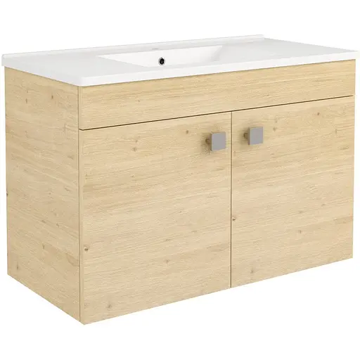 Тумба підвісна RJ Atlas із умивальником RJ Jenor RZJ815 80 см дуб RJFU005-12OK - фото 1