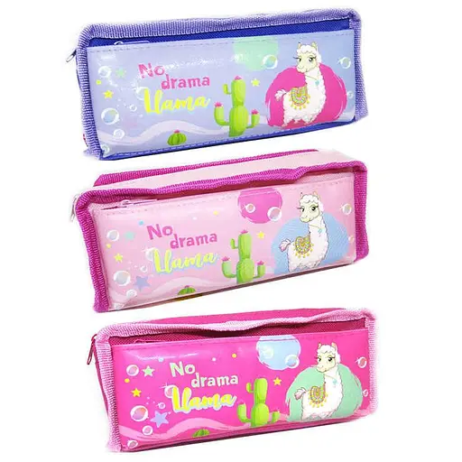 Пенал-косметичка Лама, 2 змійки, спереду розширена кишеня (В асортименті) - фото 2