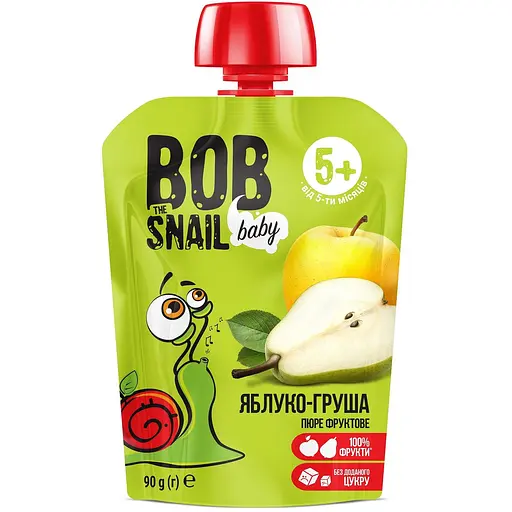 Набор фруктового пюре Bob Snail с разными вкусами 900 г (90 г x 10 шт.) - фото 3