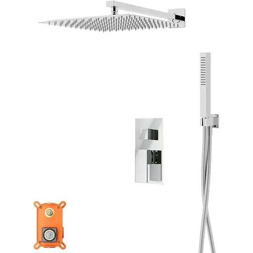 Душова система Corsan Ango 30 хром + BOX прихованого монтажу ZA30MCH, Хром - фото 1