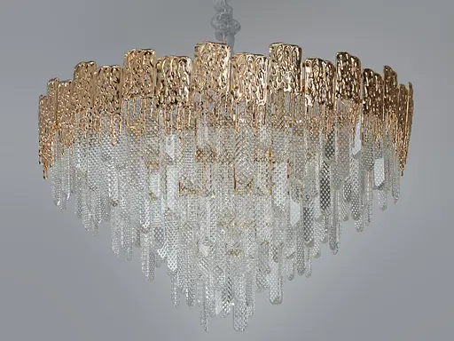 Ексклюзивна, елітна, сучасна кришталева люстра на 18 ламп, золото - фото 3