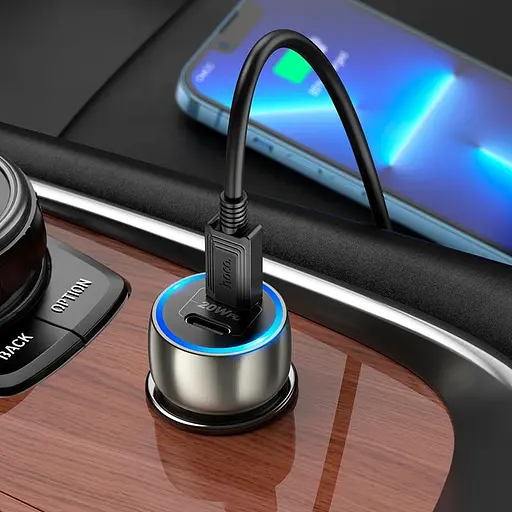 Адаптер автомобильный Tough dual port car charger Z48 2*Type-C 40W коричневый - фото 9