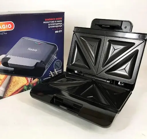 Сэндвичница Magio MG-377 с антипригарным покрытием черная 750 Вт - фото 7