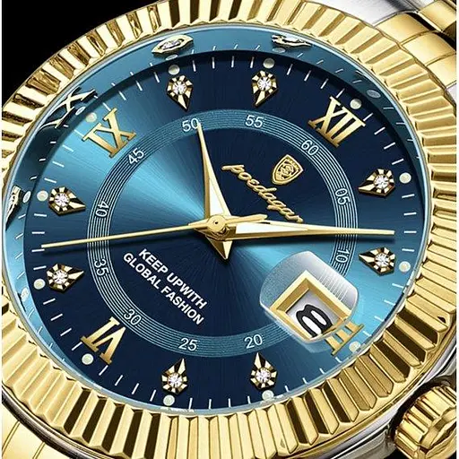 Чоловічий наручний годинник Poedagar Dublin (Сріблястий з золотистим) - фото 9