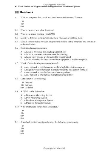 Organisational Management and Information Systems. Exam Practice Kit. Paper P4 - фото 8