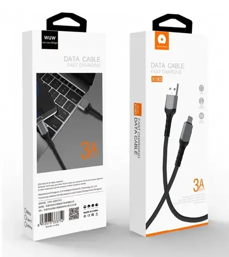 Кабель WUW X183 micro 3A Черный - фото 2