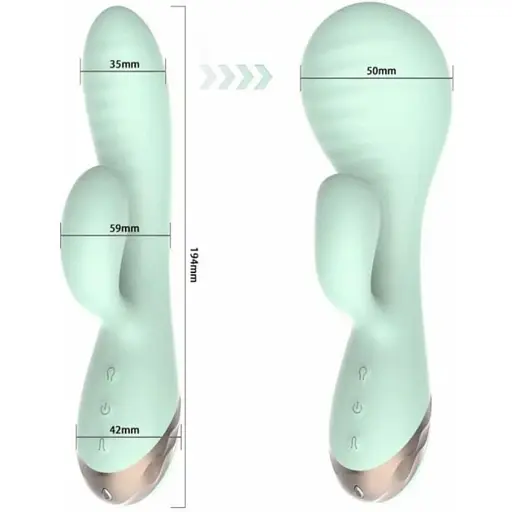 Вібратор I’MCUM Air Lover із функцією збільшення надуванням Зелений (IM-ZDB299) - фото 2