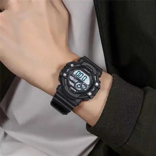 Чоловічий спортивний наручний годинник Skmei 1778 (Чорний з білим циферблатом) - фото 6