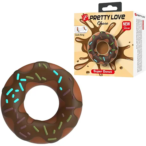 Эрекционное кольцо Pretty Love Super Donut Cock Ring 4.6 см коричневое - фото 6
