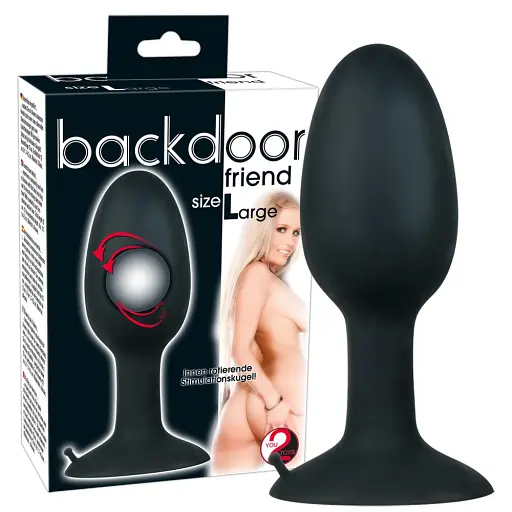 Анальна пробка Backdoor Friend Large 13 см (чорний) - фото 2