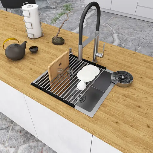 Кухонная мойка из нержавеющей стали 50 см под столешницу Nett NS-5045, Нержавеющая сталь - фото 6