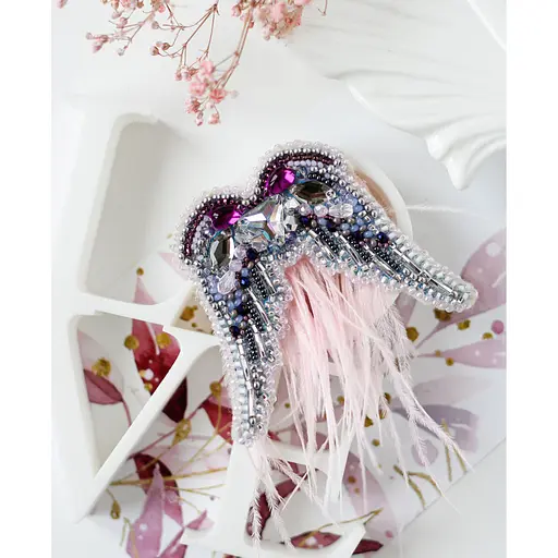 Набор для вышивки бисером украшения "Окрыляй" AD-202 на натуральном холсте. - фото 2