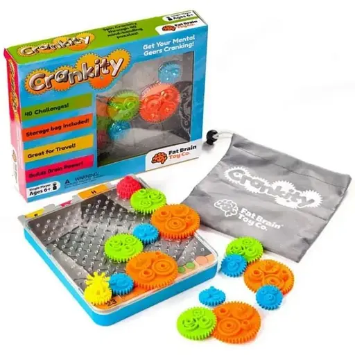 Игра-головоломка Fat Brain Toys Crankity Разноцветные шестерни F140ML - фото 1