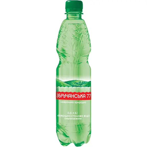Мінеральна вода Збручанська 77 вода лікувально-столова сильногазована 0.5 л