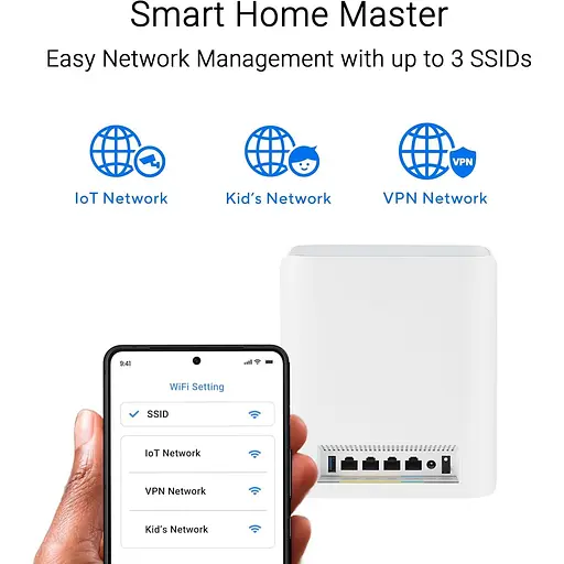 MESH-система ASUS WiFi-Mesh ZenWiFi BT8 BE14000, 1xGE LAN, 1x2.5GE LAN, 1x2.5GE LAN, 1xUSB 3.0, 1мод, белый (90IG0930-MO3B00) - фото 11