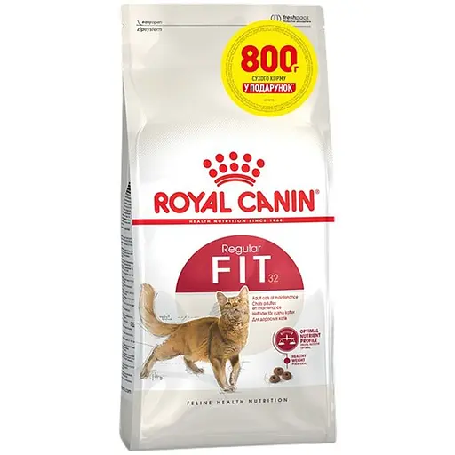 Сухий корм для дорослих кішок Royal Canin Fit м'ясо птиці і рис 3.2 кг + 800 г
