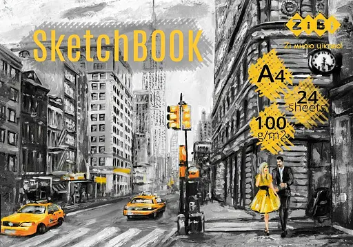 Скетчбук Art Line А4, 24 аркуші, клеєний, білий блок 100 г/м² (в асортименті) - фото 4