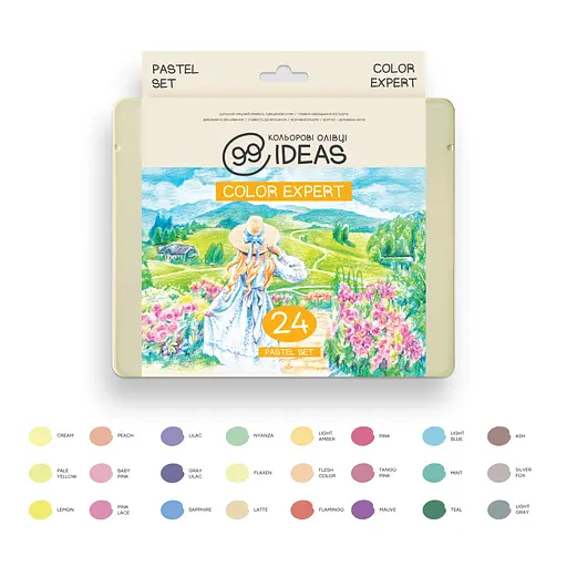 Набір олівців кольорових 99IDEAS "Color Expert" 24 кольори, Pastel Set, металева коробка, 99CE-24PAST - фото 3