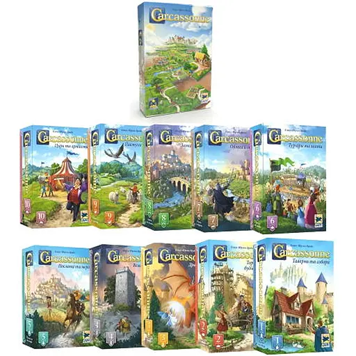 Настольная игра Feelindigo Каркассон 3.0. Река и Аббат + 10 дополнений (укр.) (FI22045+10) - фото 1