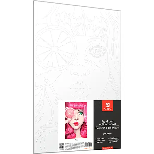 Полотно на ХДФ с контуром Arteo Pink 20×30 хлопок акрил - фото 2