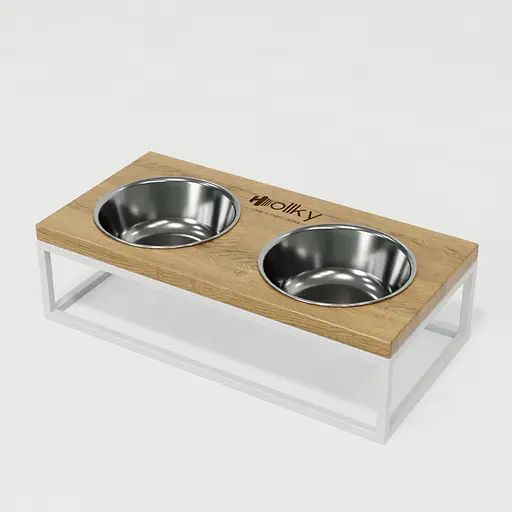 Hollky Base M — миски на підставці для середніх собак та великих котів (2 × 0,95 л) - фото 2