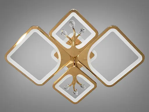 Стельова люстра з диммером і LED підсвічуванням, колір хром, 100W - фото 4