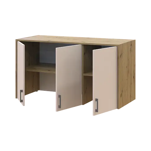 Антресоль высокая Doros Ронди Дуб Артизан/Кашемир 3 ДСП 121х52х65 (41516183) - фото 2