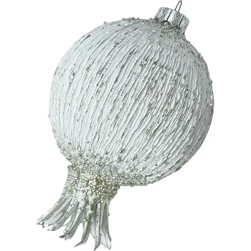 Елочная игрушка Dashuri Гранат 8 см с золотой поталью, белый 24190401