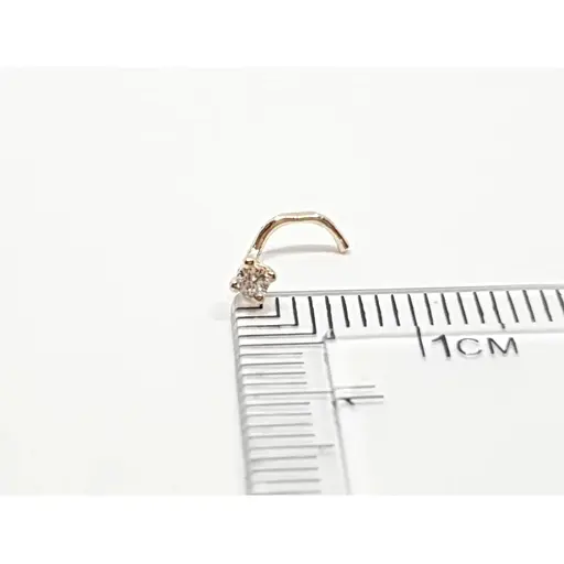 Золота сережка-пірсинг Dear в ніс Dear з фіанітом. 1018.1 - фото 3