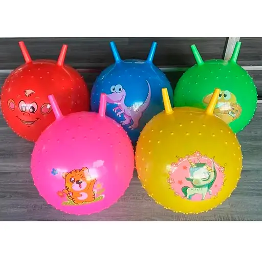 Мяч для фитнеса с рожками, 300 г, 45 см, принт-животное, массажный (В ассортименте) - фото 2