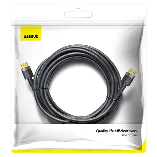 Кабель Baseus Cafule 4KHDMI Male To 4KHDMI Male Adapter Cable 5m Black - фото 2