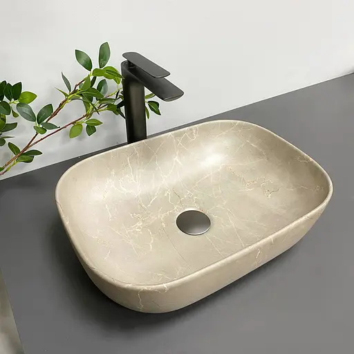 Умивальник VBI Ravenna beige stone matt накладний VBI-011215 - фото 3