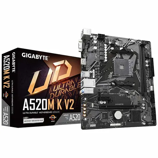 Материнская плата Gigabyte A520M K V2 (A520M K V2) (Socket AM4, AMD A520, Micro-ATX) - фото 2